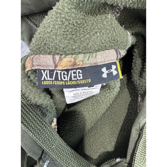 Under Armour Men's X-Large Full Zip Hoodie Sweatshirt Realtree Camo Hunting - Picture 10 of 13